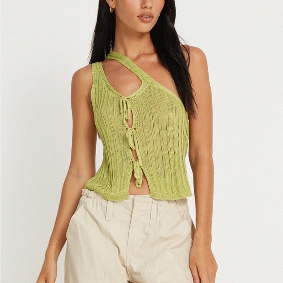 Motel Rocks Tops - TAPA CUTOUT TOP IN LIME